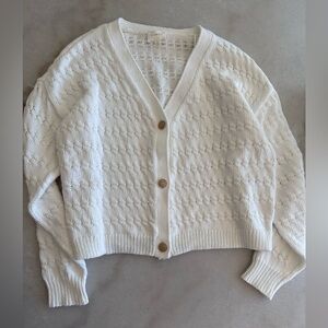 Cyrus white sweater with gold buttons size small